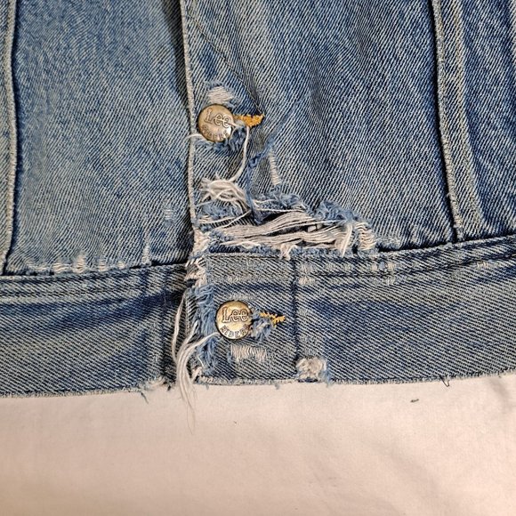 Vintage Storm Rider Lee Jean Jacket Men 46 Long Union Made Blanket Lined Denim - Picture 11 of 15